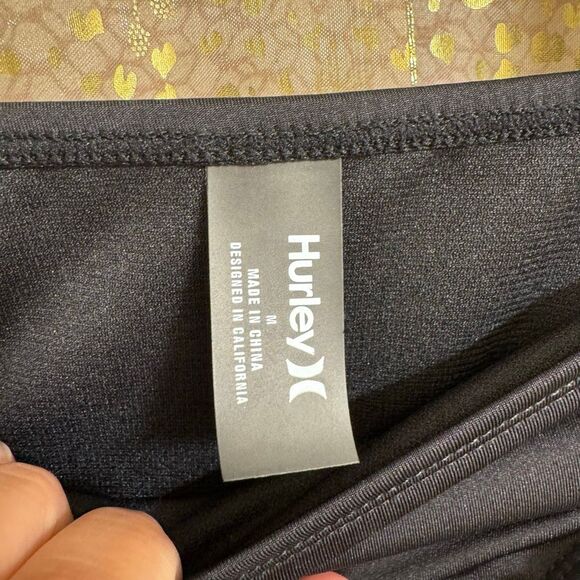 Hurley Moderate Coverage Side Tie Black Swim Bikini Bottom Medium NWT - Picture 5 of 6